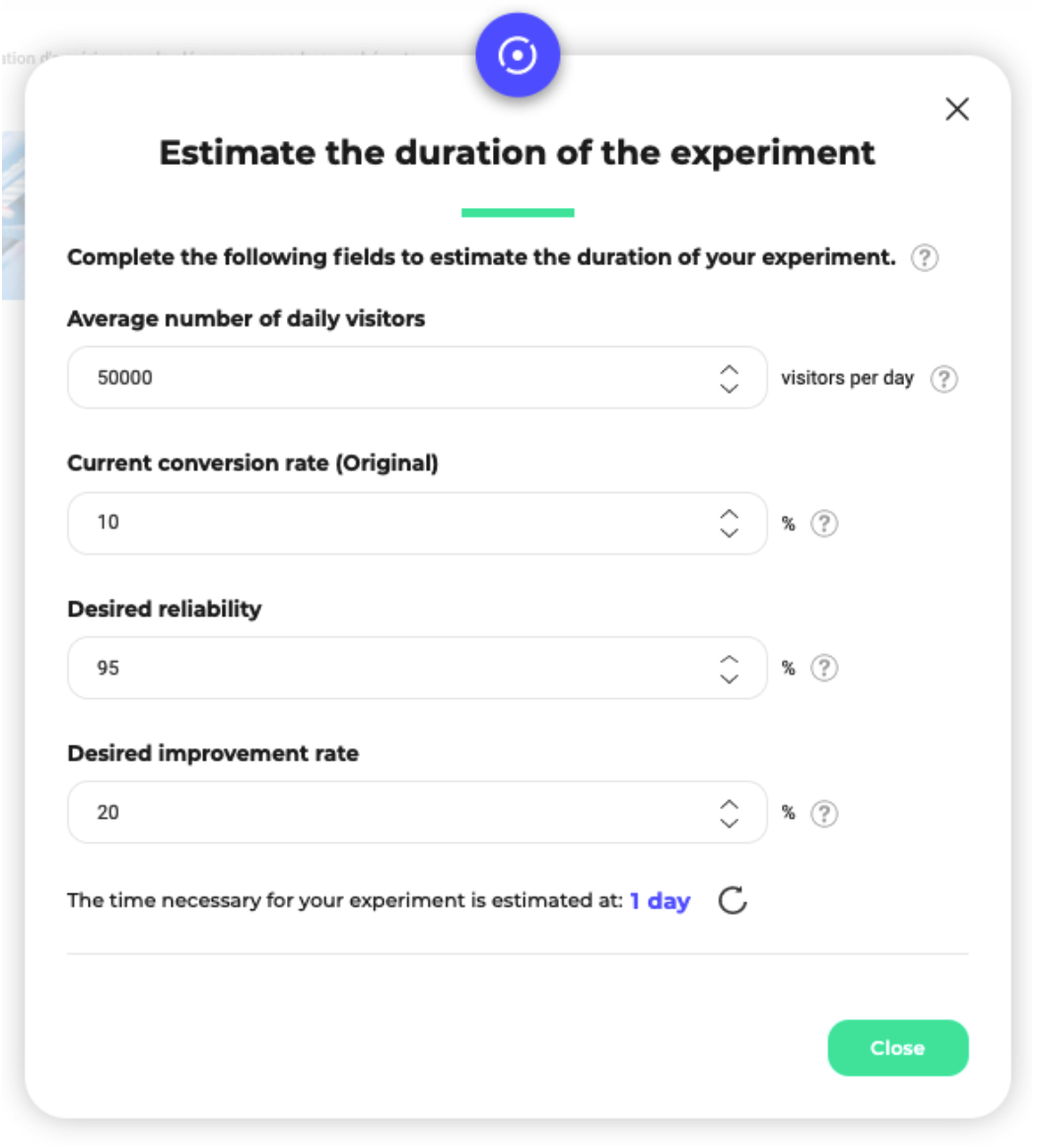 Establish the duration of your test